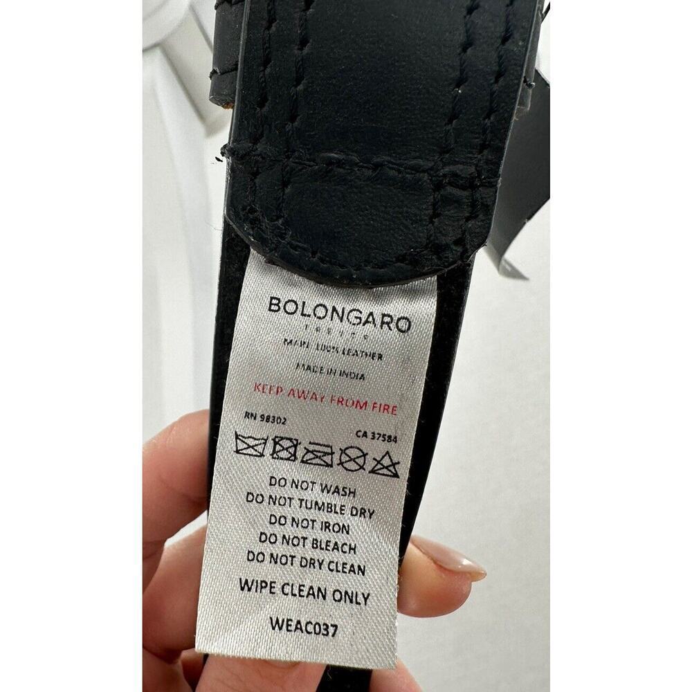 Bolongaro Trevor Mens Dress Belt Black 100% Leather Silver Buckle Size 28 Formal - Picture 6 of 6